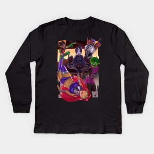 Teen Titans, GO! For Pizza Kids Long Sleeve T-Shirt